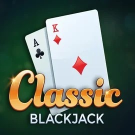 Classic Blackjack online game logo by Red Tiger Gaming on catspinss.ch