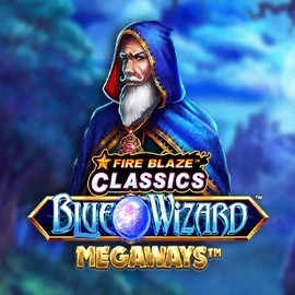 Official Slots logo: Fire Blaze Blue Wizard Megaways by Rarestone Gaming at Catspins Casino