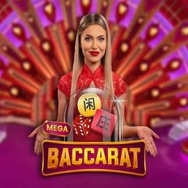 Official Live Casino logo: Mega Baccarat by Pragmatic Play at Catspins Casino